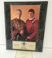 Star Trek VI Leonard Nimoy/Mark Lenard Autographed Plaque COA 265/350