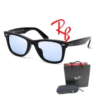 【RayBan 雷朋】亞洲版 木村拓哉配戴款 經典太陽眼鏡 亞洲版 RB2140F 901/64 52mm 黑框抗UV淺藍鏡片 公司貨