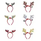 Light Up Hair Hoop Christmas Reindeer Glitter Hairband Cartoon Glowing Toy
