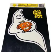 1990 Preston Halloween Ghost Glow In The Dark Static Sticks Cling Window