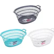 3 x Boxsweden Large Plastic Oval Laundry Basket Clothes Storage Organizer