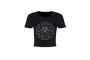 Grindstore Womens/Ladies Zodiac Pentagram Crop Top (Black) (Large (UK 12-14))