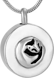 KETIME Pet Remembrance Jewelry - Stainless Steel Memorial Urn Jewelry Necklace Hold Animal Ashes Keepsake Cremation Pendant