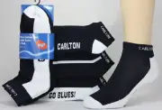 Carlton Blues Official AFL Ladies and Youths 3 Pack Cushion Foot Ankle Socks