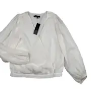 Banana Republic Chiffon Blouson-Sleeve Crinkle Blouse size S