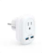 Anker European Travel, PowerExtend USB Plug International Power Adapter White