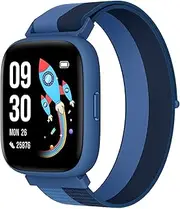 BIGGERFIVE Smart Watch for Kids, 1.8" Fitness Tracker Watch Pedometer, IP68 Waterproof, Sleep Monitor, Calorie Step Counter, Puzzle Game with/Without APP for Girls Boys Teens 5-16, Nylon