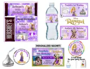 RAPUNZEL TANGLED BIRTHDAY PARTY FAVORS STICKERS LABELS -