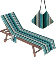 Sun Lounger Towels with Pockets, Sun Lounger Microfibre Beach Towel Sun Lounger Microfiber Towel with Pockets,75x210cm, Quick Dry Beach Chair Cover, Ultra Absorbent,Lightweight,G