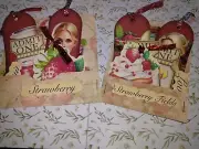 2 Beautiful Strawberry Pockets Set Junk Journals Scrapbook Usa