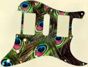 Stratocaster Graphical Pickguard Custom fit Fender HSH 11 Hole Peacock Feathers