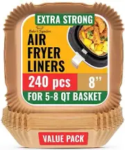 240 pcs Air Fryer Liners, Disposable Airfryer Paper Liners – Non-Stick and Oi...