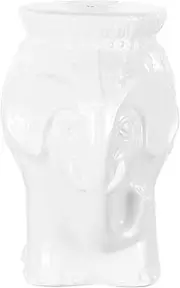 JONATHAN Y TBL1026A Orla 18.5" Modern Bohemian Elephant Ceramic Indoor/Outdoor Garden Stool Modern, Bohemian, Mid-Century, Classic, Traditional, Cottage, Patio, Garden, Bathroom, Living Room, White