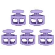 5pcs Cord Lock Double Hole Spring Toggle Stopper for Drawstring, Purple