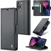 ELEPIK for iPhone 13 Mini Case with Card Holder, Kickstand [2 Card Holder + 1 Cash Slot] [for Women & Men] [Durable PU Leather] Magnetic Wallet Phone Cover for iPhone 13 Mini, Fashion Black