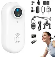 Nexo25 Camera, POV Cameras 4k Motiontrail - Nexo25 Camera with 1080p, with Ip68 Waterproof, Magnetic Clip, 360° Rotation, for Travel Records (White,1080 P+128G Card)