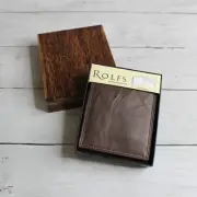 Rolfs Men's Brown Leather Billfold Flip Fold Wallet