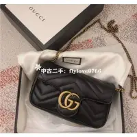 在飛比找Yahoo!奇摩拍賣優惠-中古二手GUCCI GG Marmont絎縫皮革超迷你袋 4