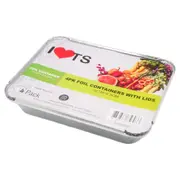 BULK 24x4pk Foil Containers with Lids 32x26x6.3cm (96 pieces)