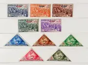Ecuador 1939 Columbus 2 Sets of 5 MNH (Airmail unissued triangular stamps)