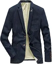 [HEYDHSDC] Denim Blazer Men Jacket Cotton Autumn Spring Fashion Male Clothes Slim Fit Business Jean Coats Men Casual Suits