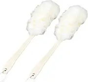 Pcs Long Handle Bath Brush White Bath Ball and Exfoliating Body Scrubber for Shower