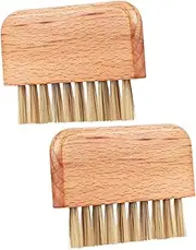 Beatifufu Timber Nail Brush 2pcs Set Soft Bristles Fingernail Cleaning Brush Nail Brush Pumice Stone for Nail Techs