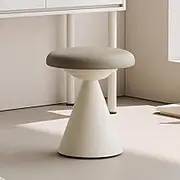 Dressing Table Makeup Chair, Small and Light Makeup Chair, Mushroom-Shaped Chair, Simple Leisure Chair, Thick Sponge Cushion, Multi-Scene Use,Gray