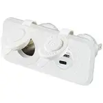 Narva Heavy Duty Twin Accessory USB & USB-C Socket White Housing - 81170WBL