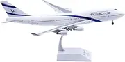 Pre-Built Model Aircraft 35CM 1/200 Aircraft Model Kit for El Al B747-400 4X-ELA Large Scale Diecast Airplane Model Miniature Airplane Model