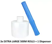 3x Hand Stretch Bundle Film Mini Bundling Pallet Wrap 100mm x 500M CLEAR 25U