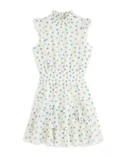 Aqua Girls' Cotton Voile Eyelet Print Dress, Little Kid, Big Kid - Exclusive
