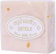 Brightening Soap, Thai Goat Milk Rice Soap, Gentle Handmade Cleansing Bar, 3PCS Natural Face Body Hand Wash, For Kids and Adults, Radiant Complexion, Moisturising Lather, Daily Use