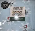 Peanuts Berkshire Snoopy Christmas Winter Queen Bed Sheets Holidays Snowflakes