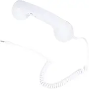 TEHAUX Retro Telephone Handset Radiation Adjustable Tone Cell Phone Receiver White Vintage Design Compatible with All Devices Noise Reduction for Enhanced Call Comfort