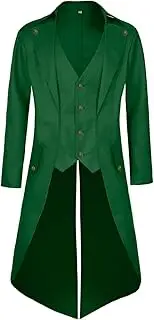 MOFOVELY Halloween Mens Pirate Costume Steampunk Tuxedo Goth Jacket Tailcoat Renaissance Outfit