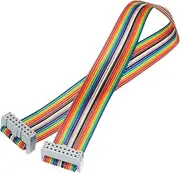 uxcell 1 Pcs 16 Pin Flat Rainbow Ribbon Cable FC/FC Female Connector 1FT 2.54mm Pitch Breadboard Jumper Wires for Electronic Projects