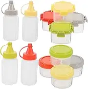 BELLIFFY 1 Set Mini Condiment Squeeze Bottles Transparent Sauce Containers for Dressing Cheese Storage Versatile Kitchen Seasoning Jars for Easy Organization and Monitoring