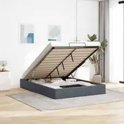 vidaXL Ottoman Storage Bed Frame No Mattress Dark Grey Double Velvet