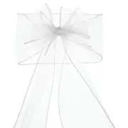 25Pcs 108 Inch Organza Chair Sash Bow Sash Chiffon Ribbon White