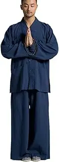 [ZanYing] Buddhist Monk Sets Religion Plus Size V-Neck Summer Wide Leg Men Casual Suits