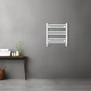 Warmehaus Contemporary Straight Heated Bathroom Towel Rail Radiator Rad - 600x600mm - White