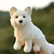 [TAMMYFLYFLY] Arctic Fox Plush Toy 11 inches, 28cm, Soft Snow Queen Fox Stuffed Animal Doll (A-Sit)