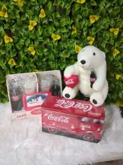 Coca Cola Vintage Polar Bear, Coca Coca Bus, & Cups & Coca Cola Bottles 1997