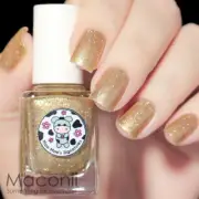Moo Moo's Signatures Sand Storm Nail Polish - Light Gold Glitter Shimmer Holo