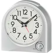 NEW Seiko Dominic Bedside Alarm Clock, Silver, 12cm