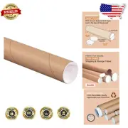 Strong Spiral Wound 3" x 20" Kraft Tubes with Caps - 24 Pack Mailing Solution