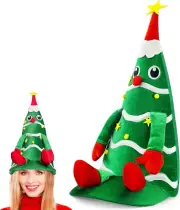 Funny Christmas Tree Hat, Novelty Santa Hat, Xmas Holiday Hat for Adults, Cute C