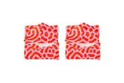 2x Annabel Trends Beach Poncho 100x82cm Cover Up Absorbent Towel Red Squiggles