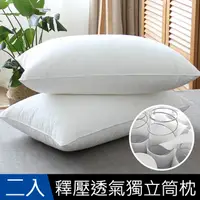 在飛比找PChome24h購物優惠-【J-bedtime】台灣製頂級壓紋透氣獨立筒枕頭2入